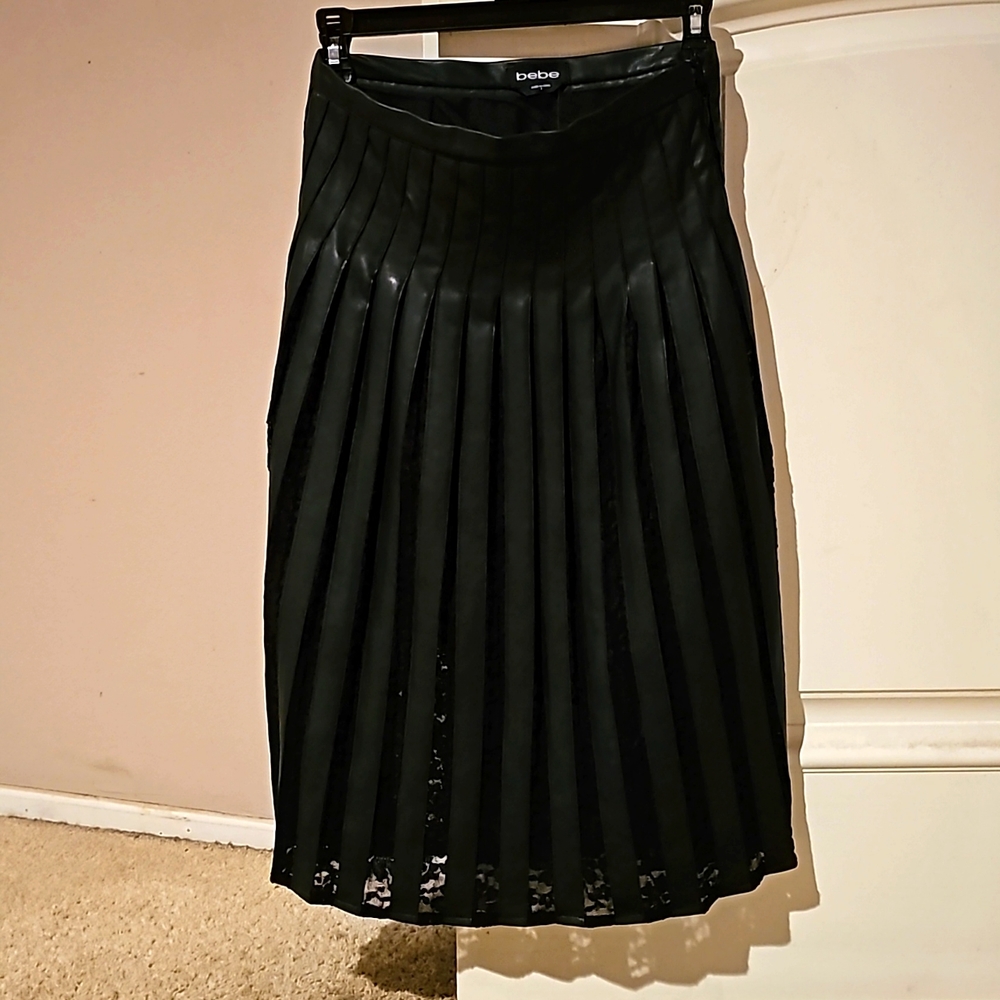 Bebe leather midi skirt